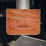 Leather Minimalist Card Wallet with Money Clip