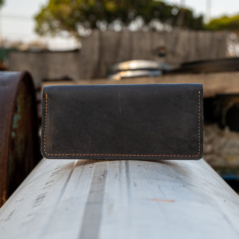 Handmade full-grain leather long wallet with card slots

EDC leather wallet handmade from premium USA leather

Steam and Stitch durable leather bifold wallet

Vertical leather wallet for everyday carry