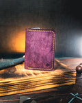 Leather wallet, purple wallet, laker wallet